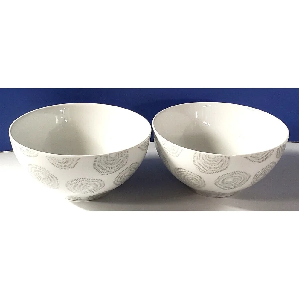 DANSK Soup Cereal Bowls Lotta Thrive Grey by‎ Lotta Jansdotter QTY 2
